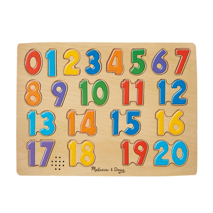 An assembled or decorated The Melissa & Doug Numbers Sound Puzzle - Wooden Puzzle With Sound Effects (21 pcs)
