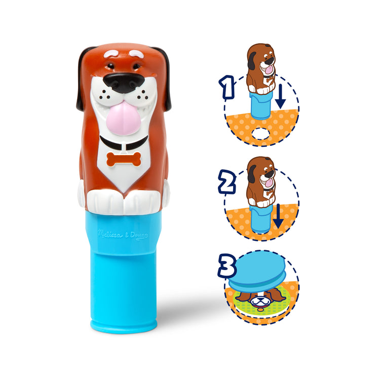  The Melissa & Doug Sticker WOW!™ 24-Page Activity Pad and Sticker Stamper, 300 Stickers, Arts and Crafts Fidget Toy Collectible Character – Dog