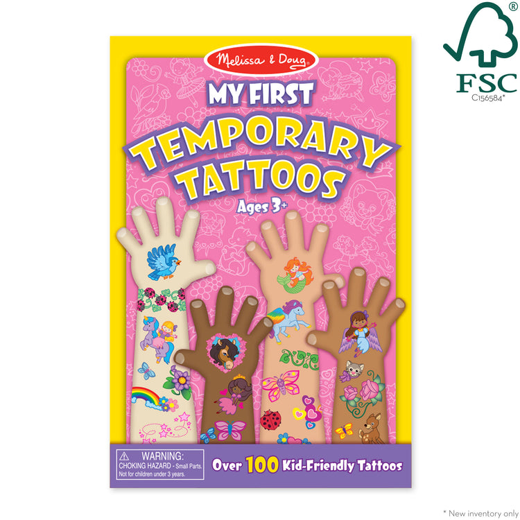 The front of the box for The My First Temporary Tattoos - Pink