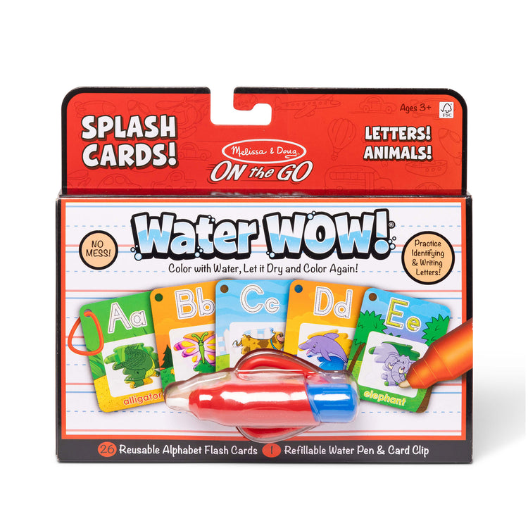 An assembled or decorated image of The Melissa & Doug On the Go Water Wow! Reusable Water-Reveal Activity Cards - Alphabet and Animals