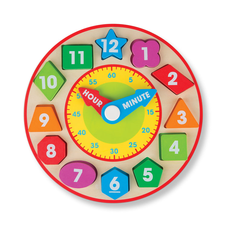 An assembled or decorated image of The Melissa & Doug Shape Sorting Clock - Wooden Educational Toy