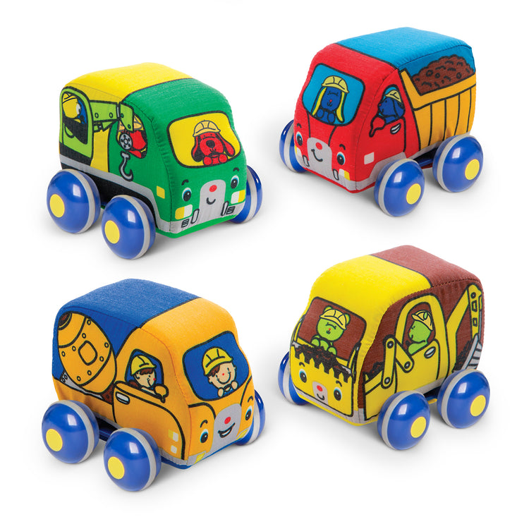  The Melissa & Doug Pull-Back Construction Vehicles - Soft Baby Toy Play Set of 4 Vehicles