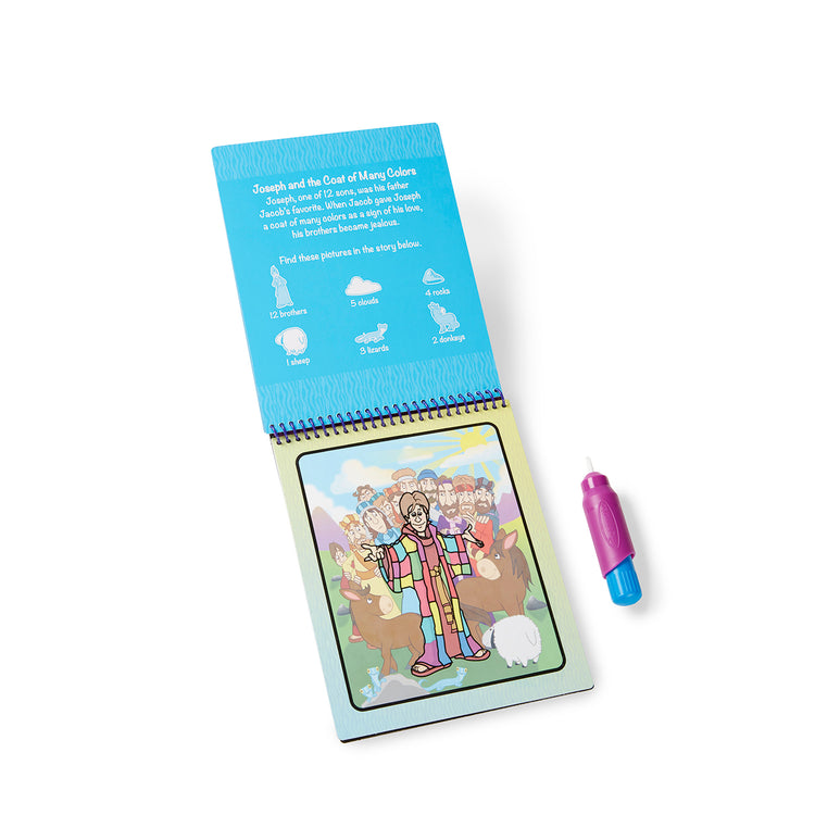 An assembled or decorated The Melissa & Doug On the Go Water Wow! Water Reveal Pad: Bible Stories