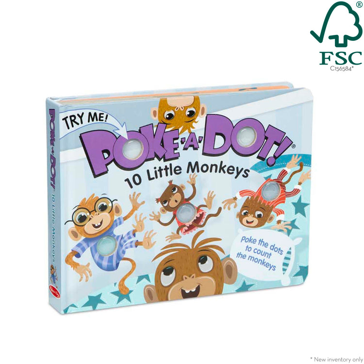 An assembled or decorated The Melissa & Doug Children's Book - Poke-a-Dot: 10 Little Monkeys (Board Book with Buttons to Pop)
