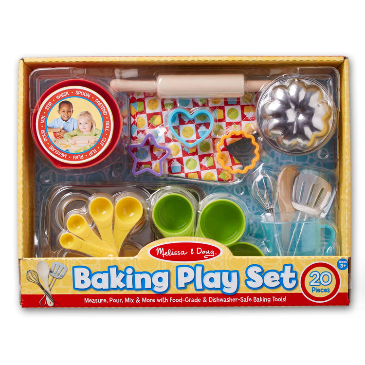 The front of the box for The Melissa & Doug Baking Play Set (20 pcs) - Play Kitchen Accessories