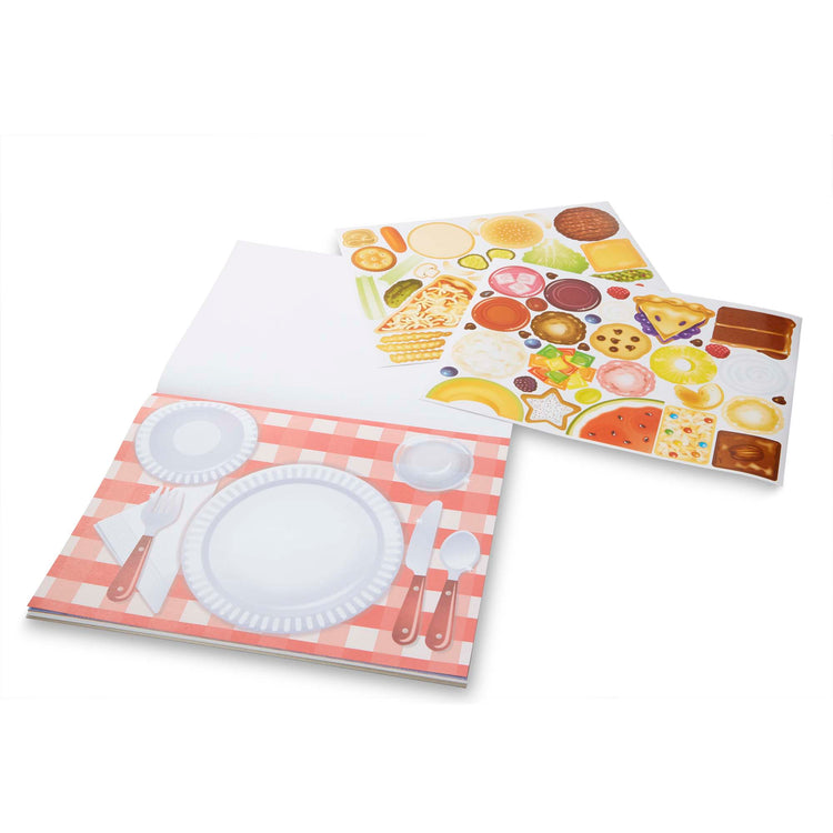 The loose pieces of The Melissa & Doug Sticker Pad - Make-a-Meal, 225+ Food Stickers