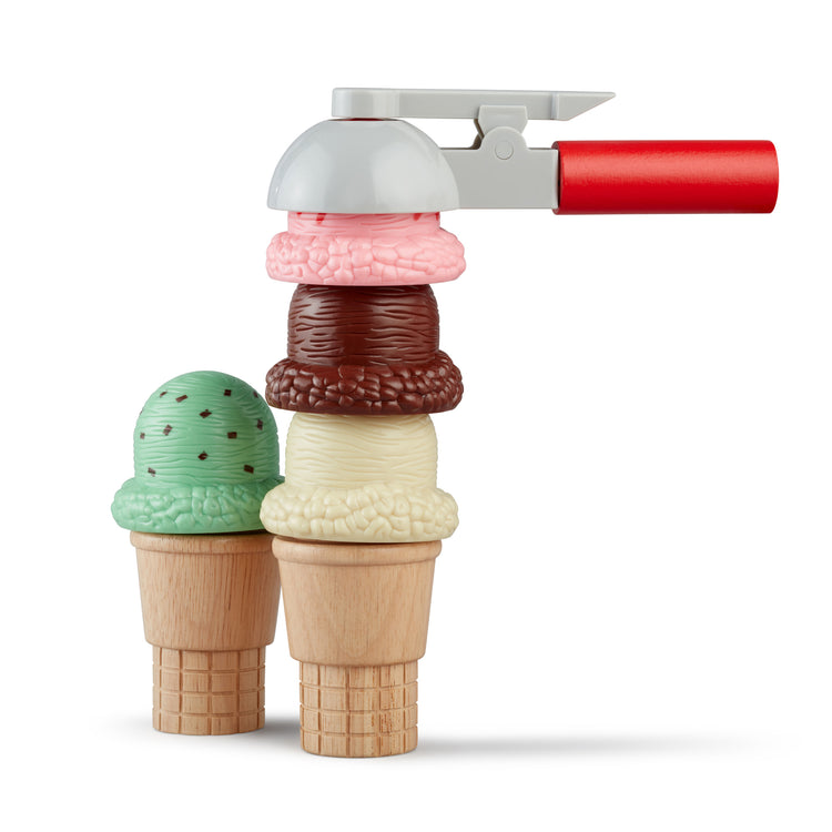  The Melissa & Doug Scoop and Stack Ice Cream Cone Magnetic Pretend Play Set, Multicolor