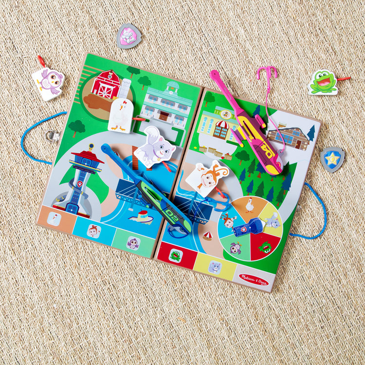 A playroom scene with The Melissa & Doug Paw Patrol 2 Spy, Find, & Rescue