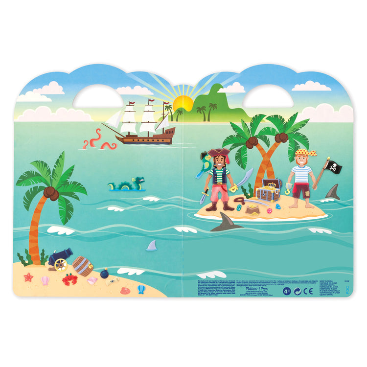 An assembled or decorated The Melissa & Doug Puffy Sticker Activity Book: Pirates - 51 Reusable Stickers