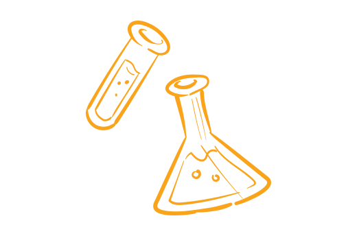 illustration of science beaker and test tube
