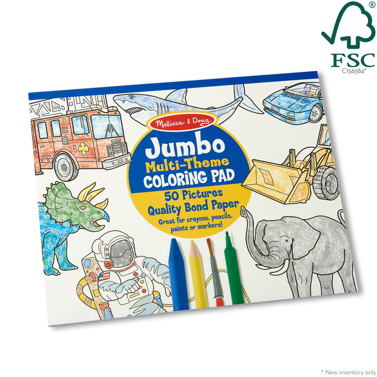  The Melissa & Doug Jumbo 50-Page Kids' Coloring Pad - Space, Sharks, Sports, and More