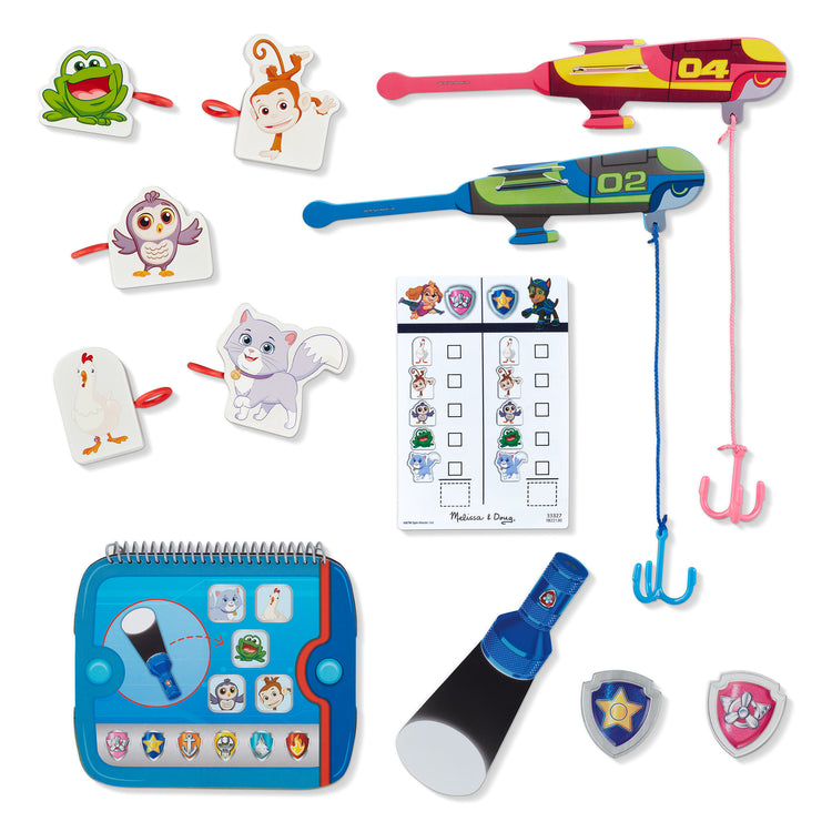The loose pieces of The Melissa & Doug Paw Patrol 2 Spy, Find, & Rescue