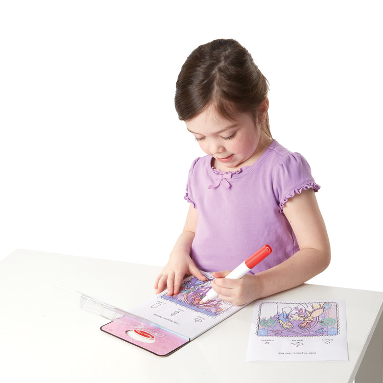 The loose pieces of The Melissa & Doug On the Go ColorBlast! Activity Book - Princess (24 Pages)