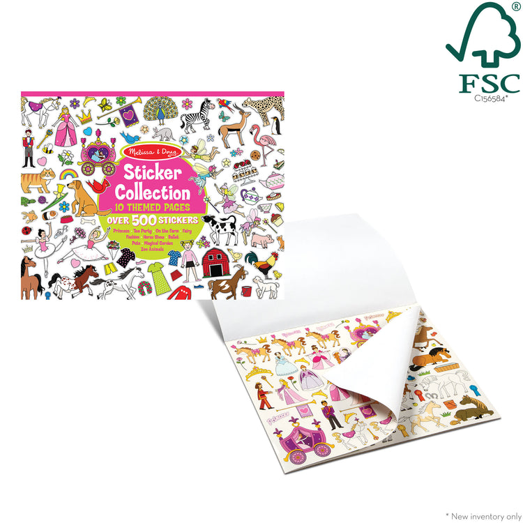 The loose pieces of The Melissa & Doug Sticker Collection Book: Princesses, Tea Party, Animals, and More - 500+ Stickers