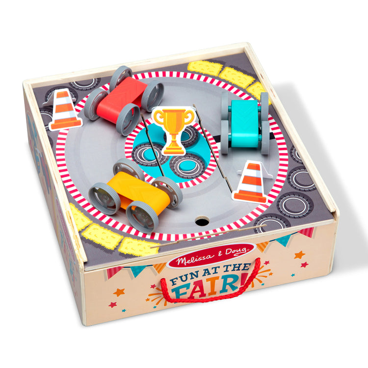  The Melissa & Doug Fun at the Fair! Wooden Ring of Fire Stunt Jumper Cars Game
