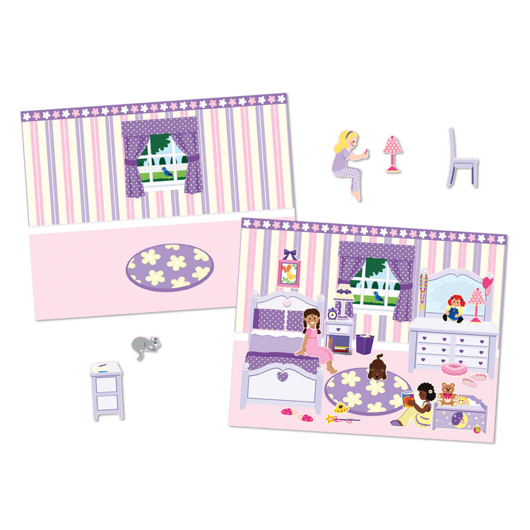 An assembled or decorated The Melissa & Doug Reusable Sticker Pad Set: Play House - 175+ Reusable Stickers