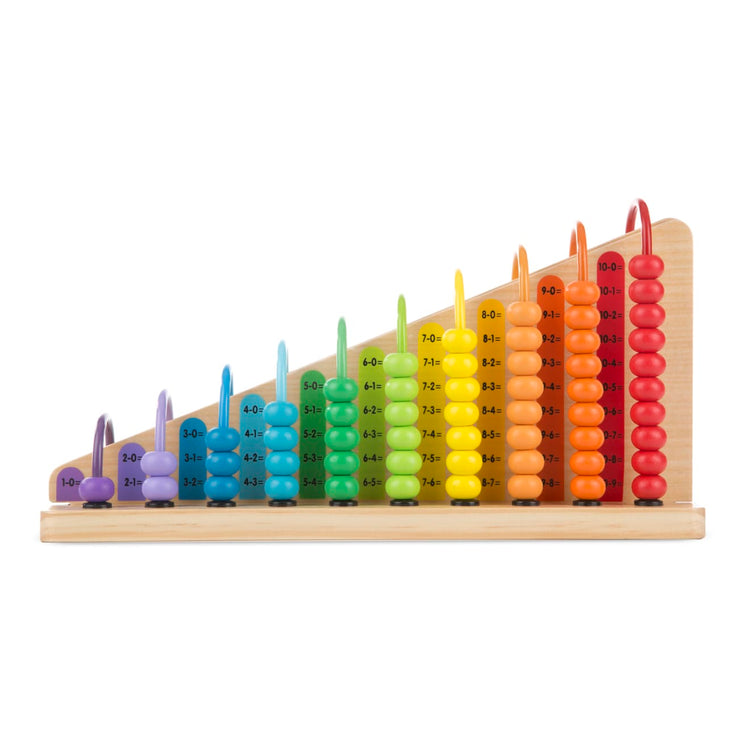 An assembled or decorated the Melissa & Doug Add & Subtract Abacus - Educational Toy With 55 Colorful Beads and Sturdy Wooden Construction