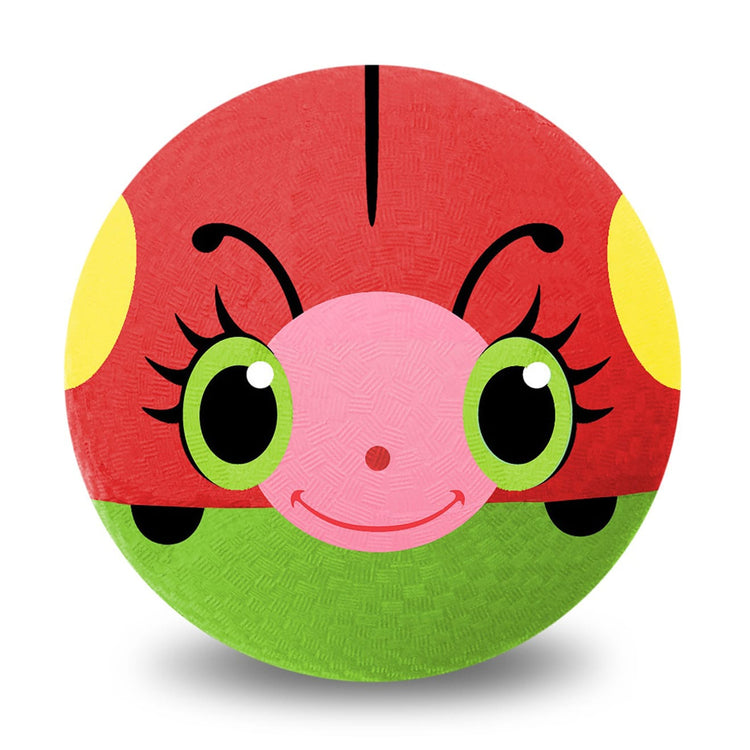 The loose pieces of the Melissa & Doug Sunny Patch Bollie Ladybug Classic Rubber Kickball