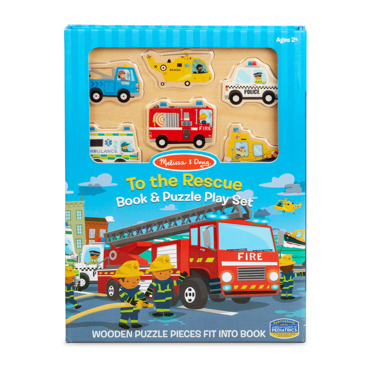 the Melissa & Doug To the Rescue Book and Wooden 6-Piece Puzzle Play Set