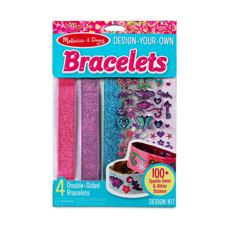 The front of the box for the Melissa & Doug Design-Your-Own Bracelets With 100+ Sparkle Gem and Glitter Stickers