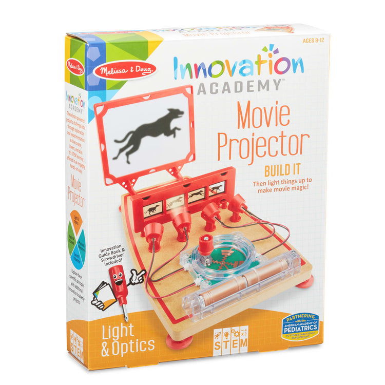 the Melissa & Doug Innovation Academy Movie Projector Wooden Build-and-Play Mini Movie Theater