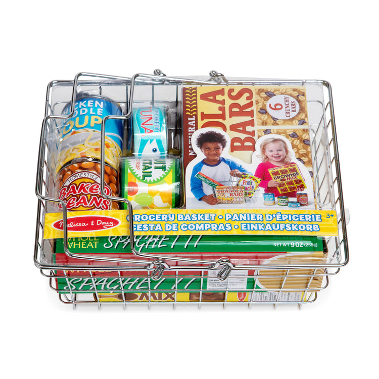 the Melissa & Doug Grocery Basket - Pretend Play Toy With Heavy Gauge Steel Construction