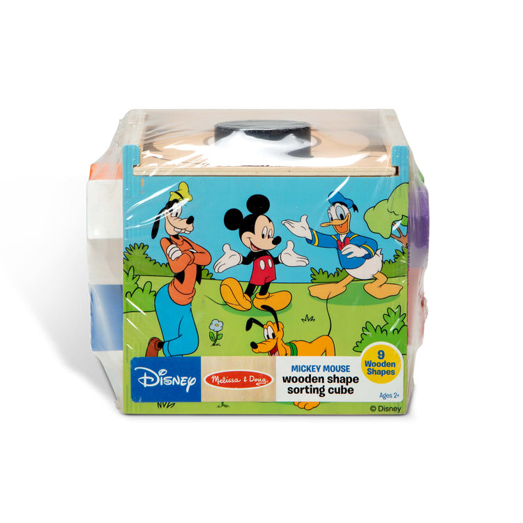 the Mickey Mouse & Friends Wooden Shape Sorting Cube
