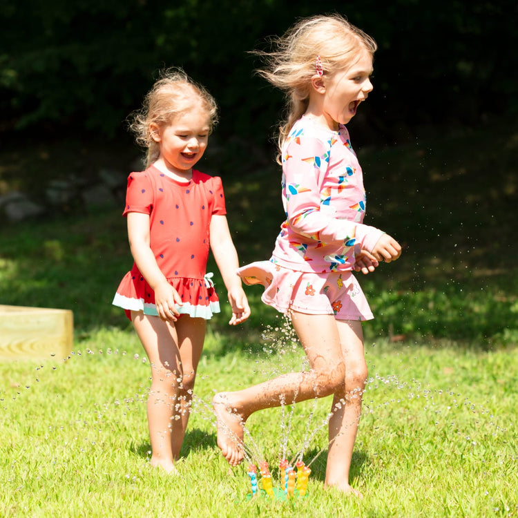 Melissa & Doug Sunny Patch Splash Patrol Outdoor Sprinkler Toy with Hose Attchment