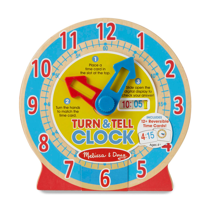 the Melissa & Doug Turn & Tell Wooden Clock - Educational Toy With 12+ Reversible Time Cards
