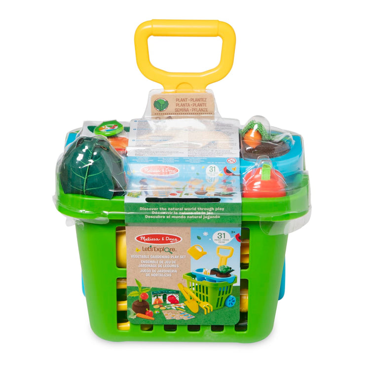 the Melissa & Doug Let’s Explore Vegetable Gardening Play Set with Rolling Cart (31 Pieces)