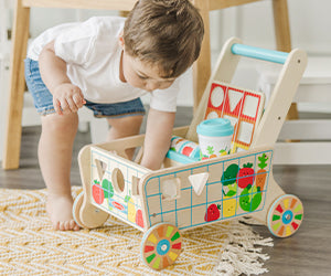 Toy Spotlight: Wooden Shape Sorting Grocery Cart