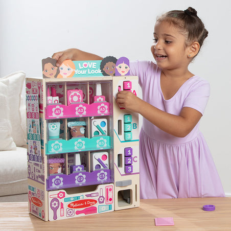 Melissa & Doug Toy Spotlight Sort Stock Select Beauty Kiosk Play Set child playing