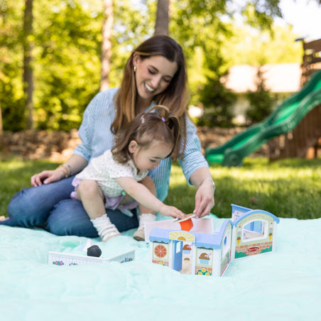 Melissa & Doug Toy Spotlight Cheery Lane Collection blog post mother and child playing
