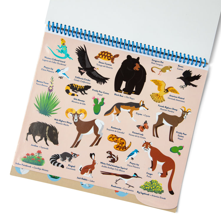The loose pieces of The Melissa & Doug National Parks Reusable Stickers Jumbo Pad: Park Animals - 5 Scenes, 121 Puffy and Cling Stickers