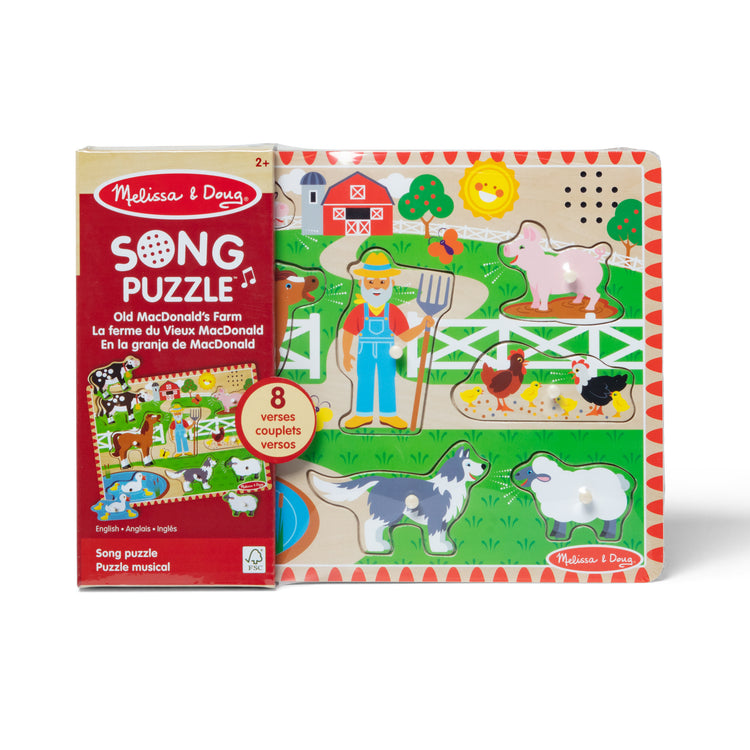 The front of the box for The Melissa & Doug Old MacDonald's Farm Sound Puzzle