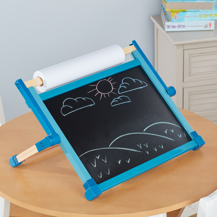 New - Discovery Kids Tabletop Dry Erase and Chalk Easel