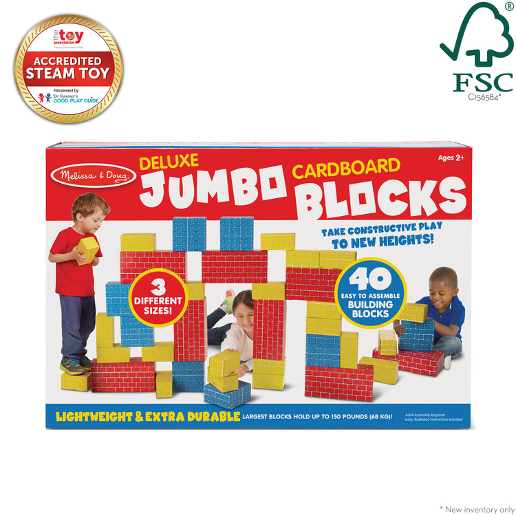 Deluxe Jumbo Cardboard Blocks 40 Pieces Melissa Doug
