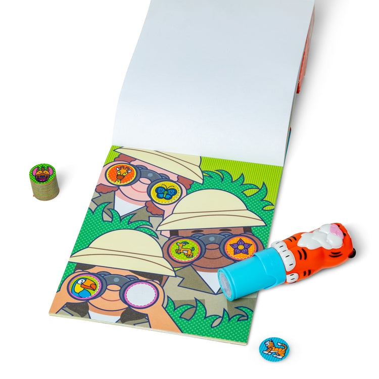 Melissa & Doug Sticker Wow! Tiger Bundle: Sticker Stamper, 24-Page Activity Pad, 600 Total Stickers, Arts and Crafts Fidget Toy Collectible Character