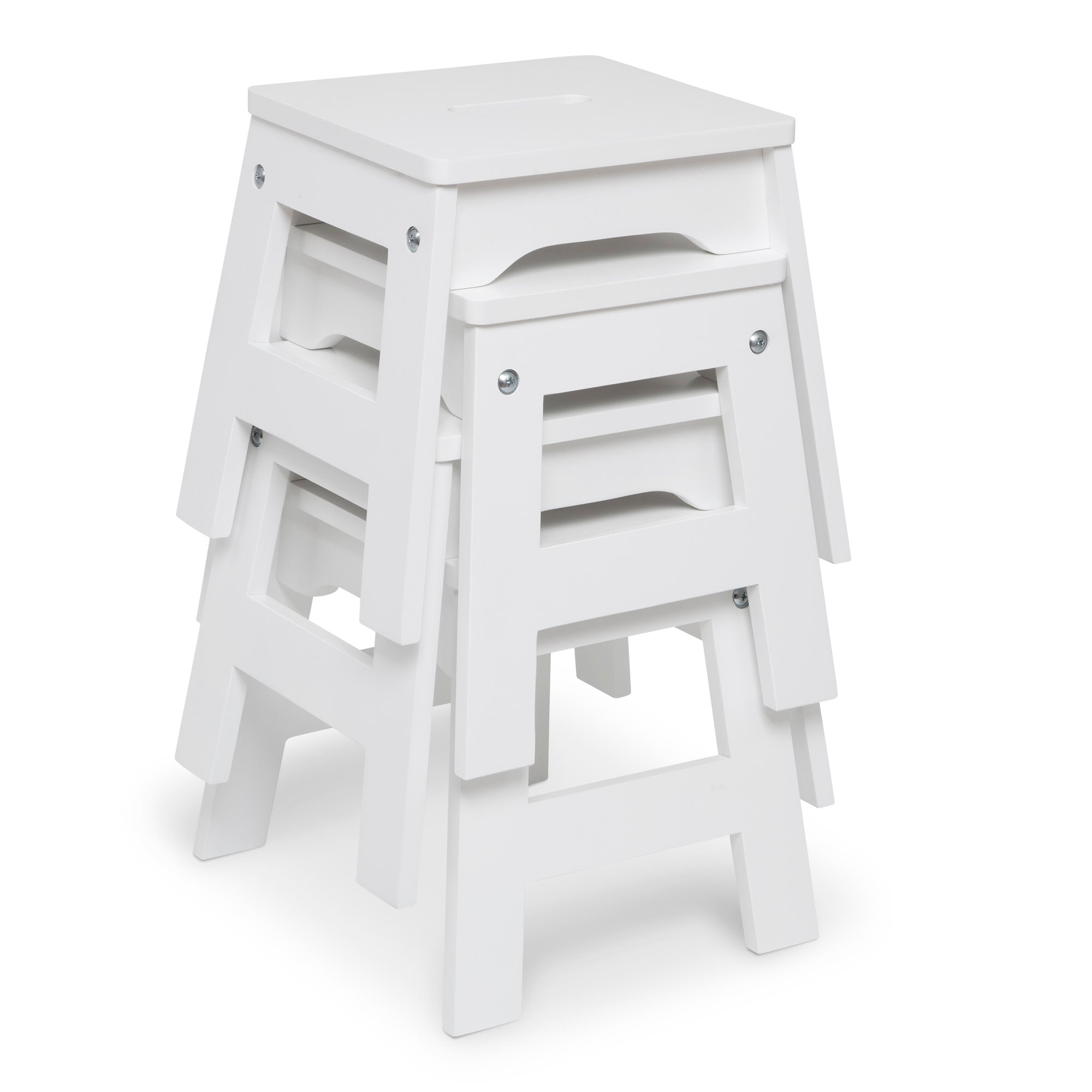 Wooden Stools - Set of 4 (White)- Melissa and Doug