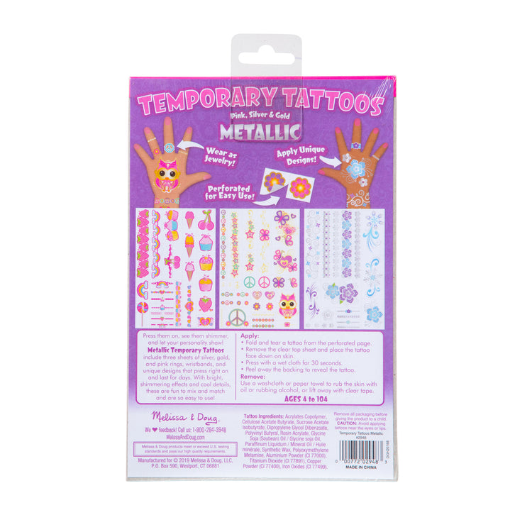 The front of the box for The Temporary Tattoos - Metallic