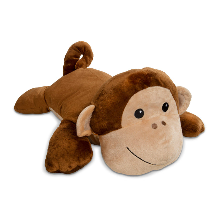 An assembled or decorated image of The Melissa & Doug Cuddle Monkey Jumbo Plush Stuffed Animal with Activity Card