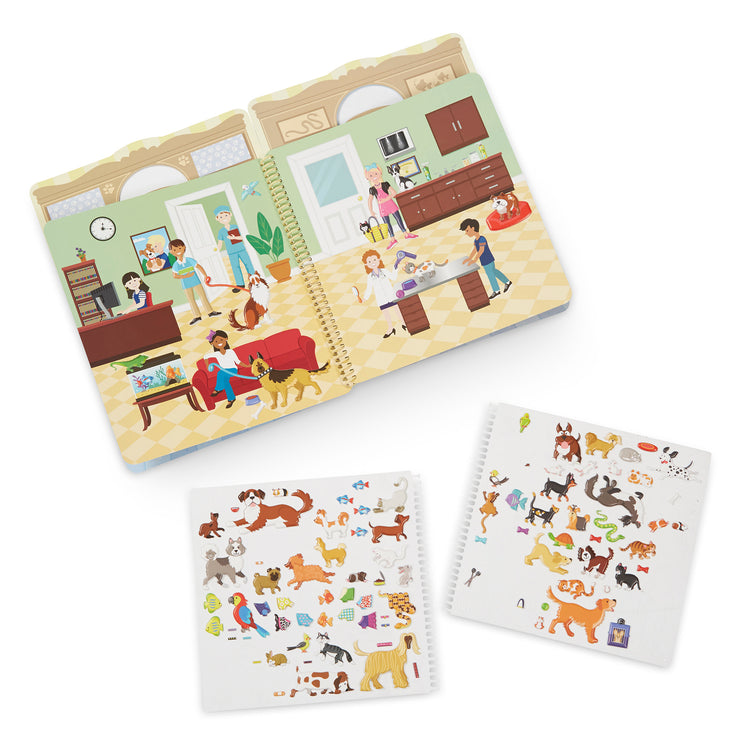 An assembled or decorated The Melissa & Doug Pet Shop Puffy Sticker Set With 115 Reusable Stickers