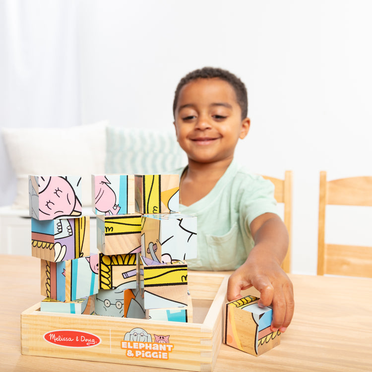 Elephant & Piggie Book & Wooden Cube Puzzle Bundle