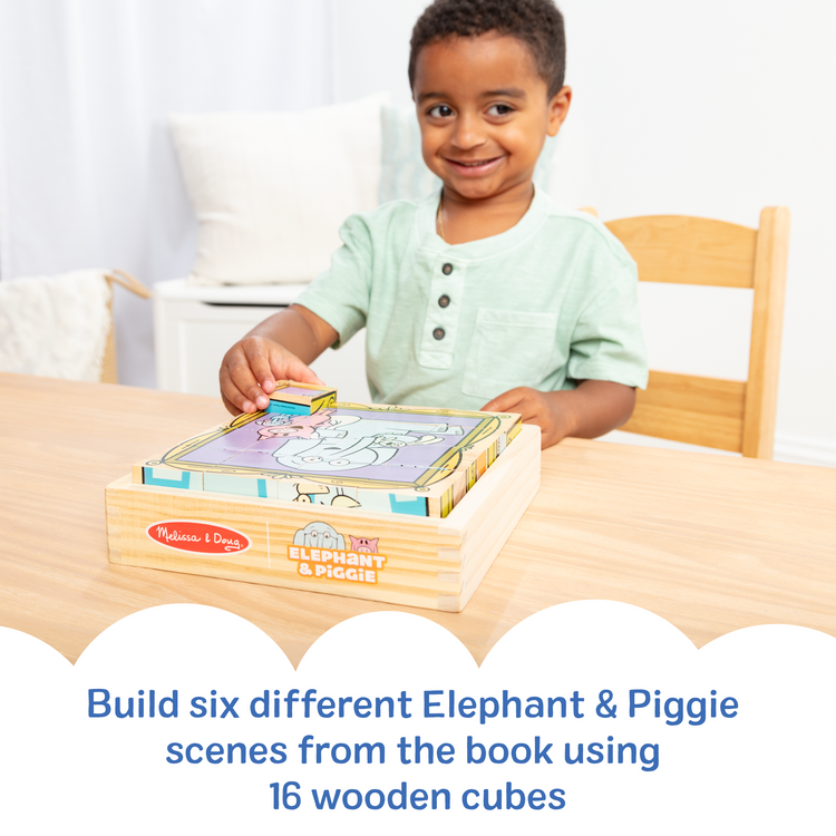 Elephant & Piggie Book & Wooden Cube Puzzle Bundle