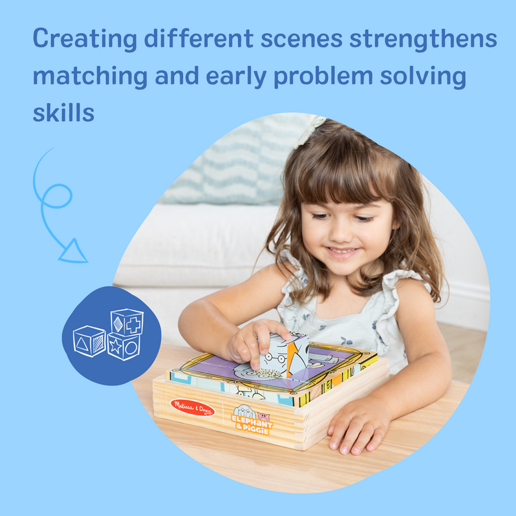 Elephant & Piggie Book & Wooden Cube Puzzle Bundle