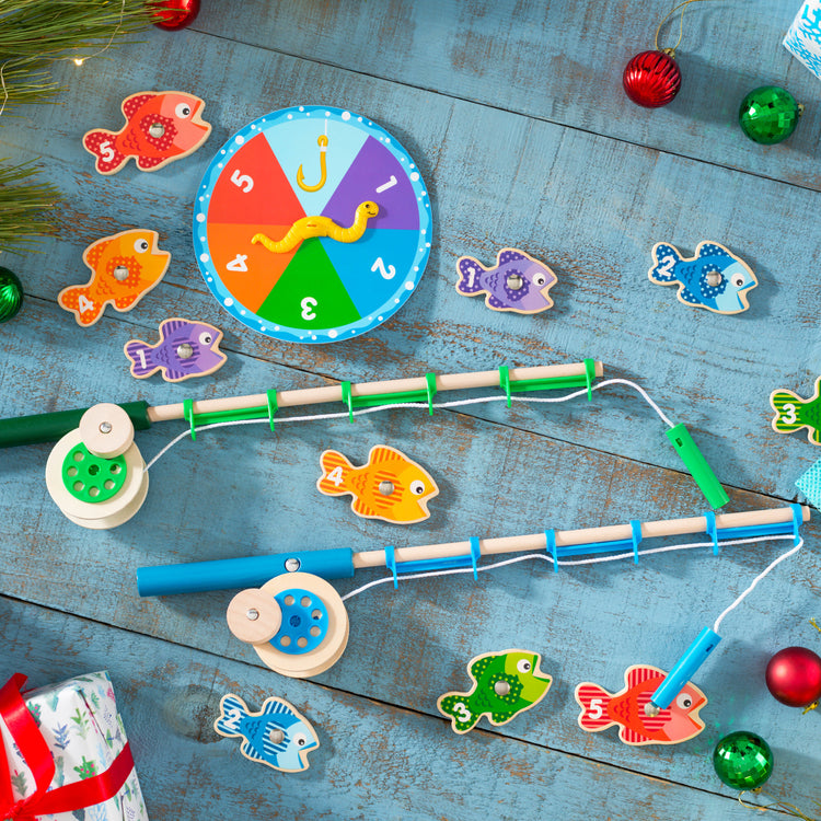 childrens magnetic fishing pole Wooden Magnetic Fishing Game for Kids