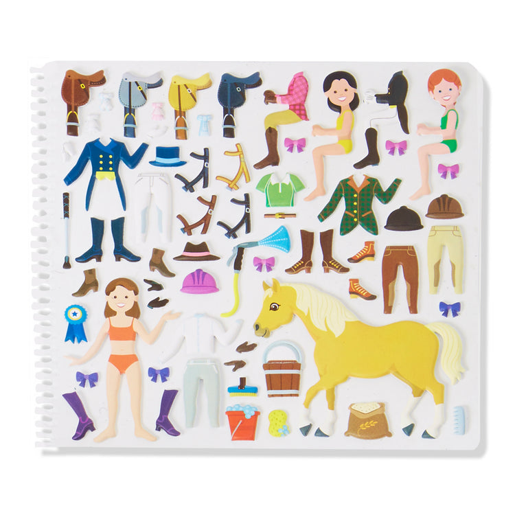 Melissa & Doug Album con Adesivi Riutilizzabili Puffy Stickers -  Equitazione - 139 adesivi! unisex (bambini)