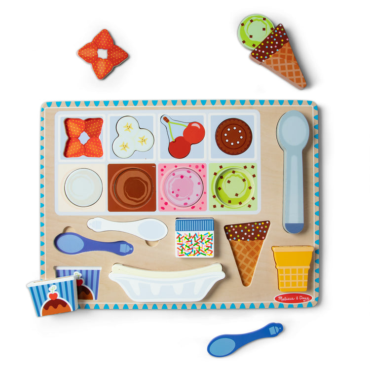 Wooden Magnetic Ice Cream Puzzle & Play Set - 16 Pieces