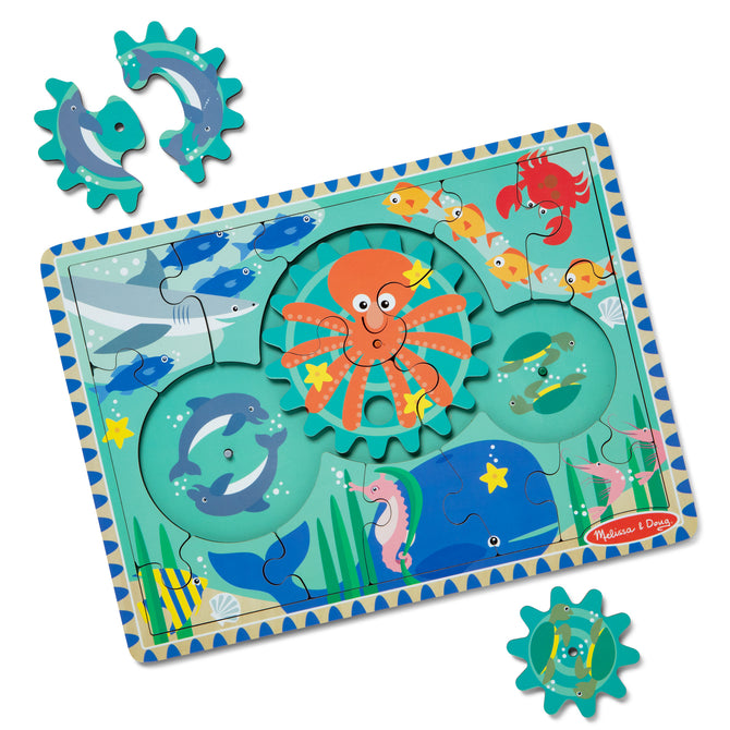 Melissa & Dough Underwater Wooden Gear Puzzle