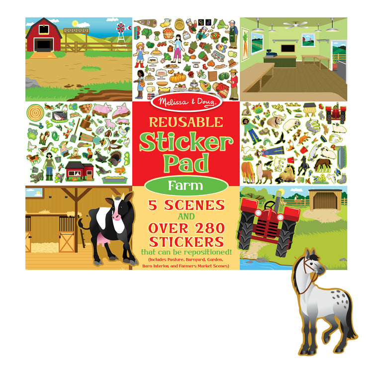  The Melissa & Doug Reusable Sticker Pad: Farm - 280+ Stickers, 5 Scenes